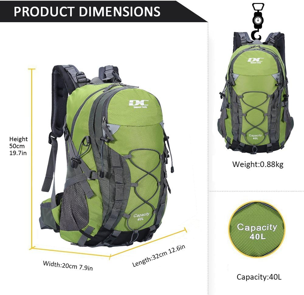 Waterproof Hiking Backpack for Men and Women, Lightweight Day Pack for Travel Camping | Waterproof