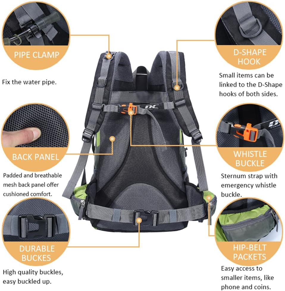 Waterproof Hiking Backpack for Men and Women, Lightweight Day Pack for Travel Camping | Waterproof