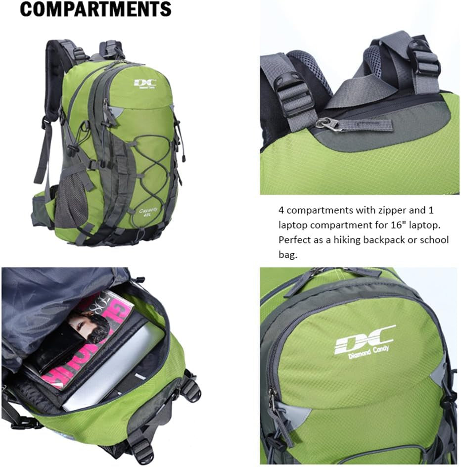 Waterproof Hiking Backpack for Men and Women, Lightweight Day Pack for Travel Camping | Waterproof