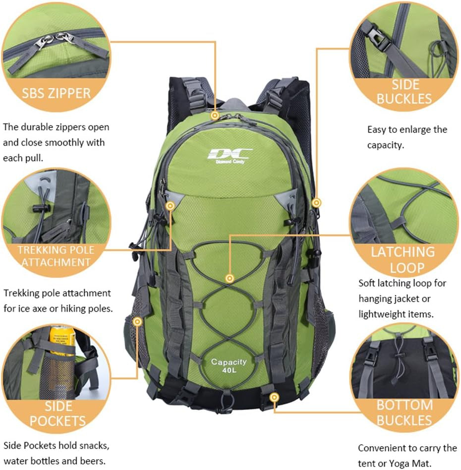 Waterproof Hiking Backpack for Men and Women, Lightweight Day Pack for Travel Camping | Waterproof