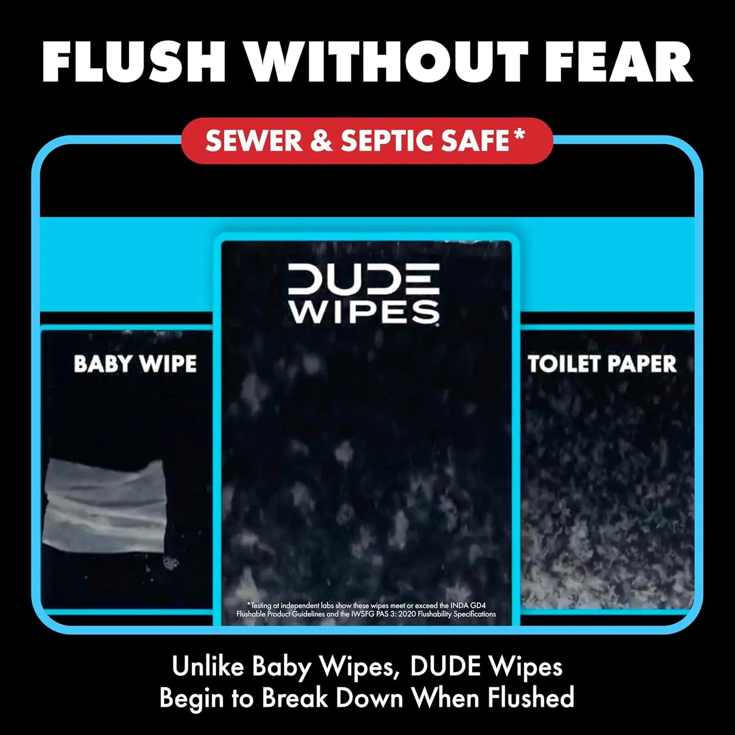 DUDE Wipes Poopsicle Flushable Wipes - Ice Pop Scented Extra-Large Adult Wet Wipes - 6 Pack (288 Count) - Infused with Vitamin E and Aloe - Septic and Sewer Safe