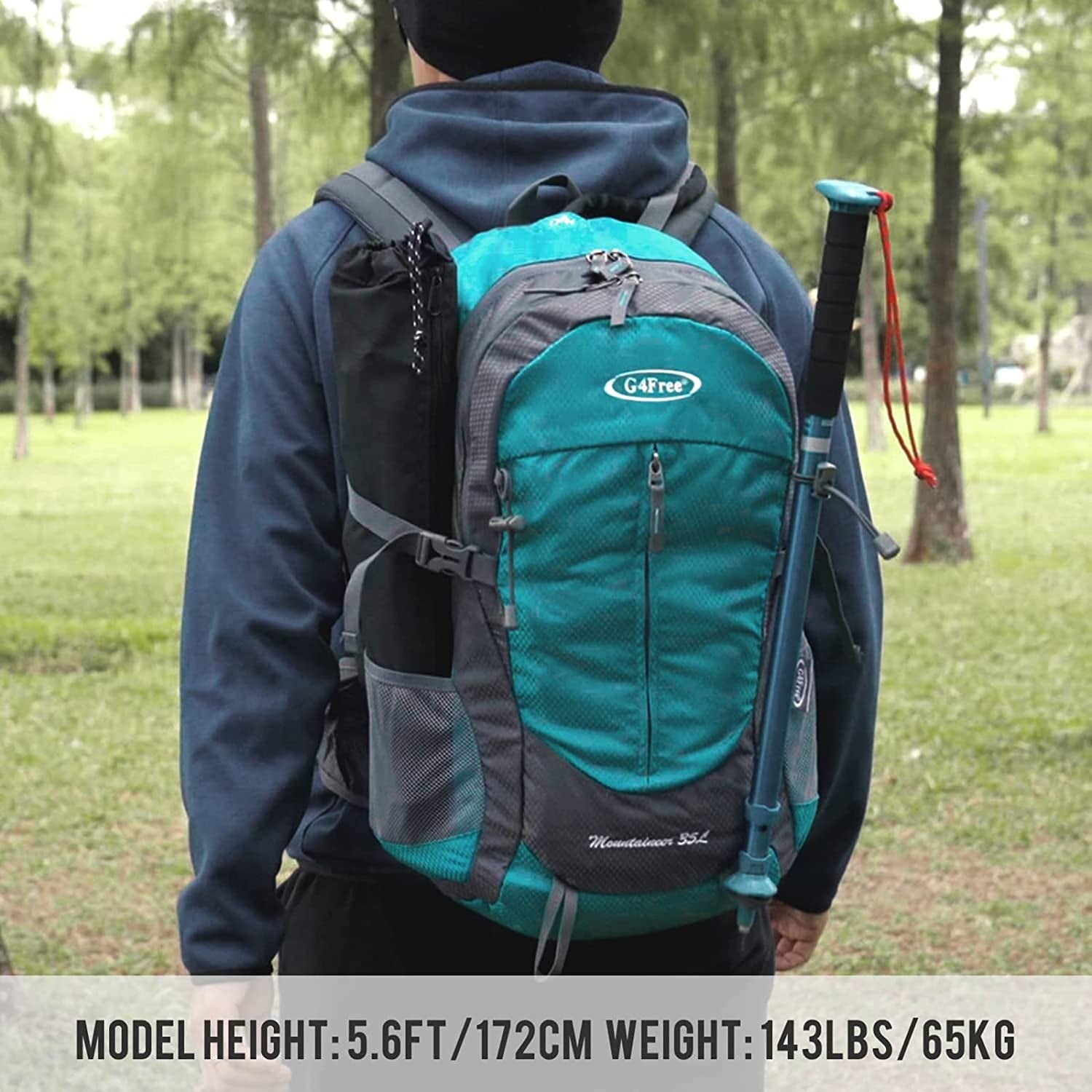 35L Hiking Backpack Water Resistant Outdoor Sports Travel Daypack Lightweight with Rain Cover for Women Men (Army Green)