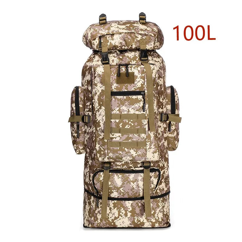 80L/100L Mountaineering Bag Climb Bag Tactical Backpacks Large Backpack Outdoors Hiking Camping Travel Bags